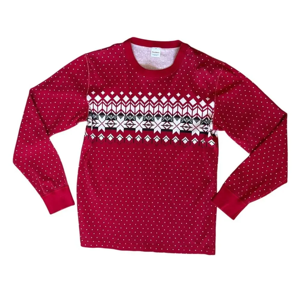 Hanna Andersson Snowflake Long Sleeve Shirt Size Medium Holiday PJs